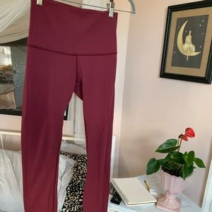 Maroon lululemon full length leggings